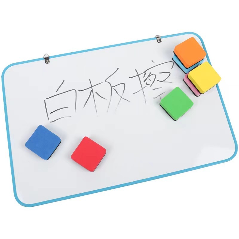 square small size customized Logo dry erase EVA magnetic felt whiteboard eraser