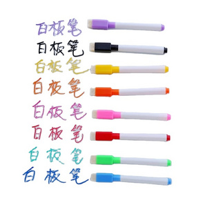 Low Odor Washable Dry Erase Black Whiteboard Mini Markers with Erasers pen Set