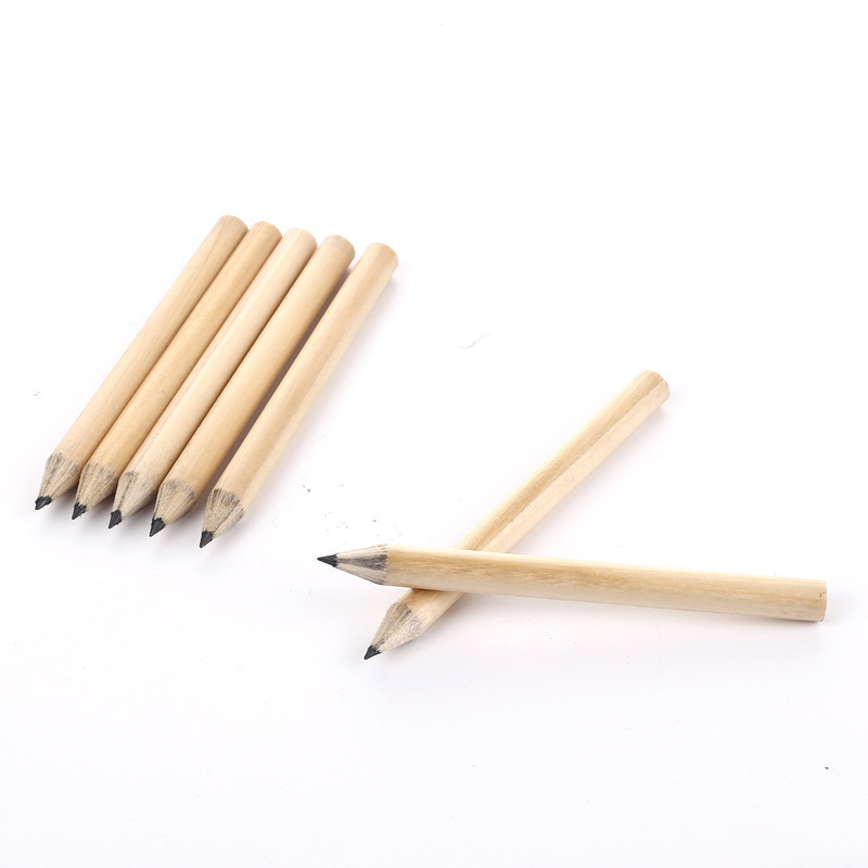 Stock hb nature wooden golf pencils sharpened 88mm short pencil for meeting