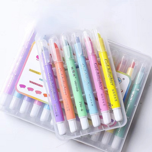 Gel Highlighter Marker Set Highlighter Wax Crayon 6 Colors Pack for Office and School