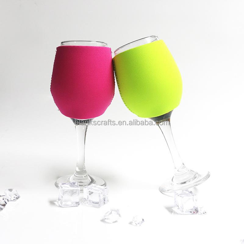 Blank White Sublimation Insulated Wine Glass Sleeves Holders Neoprene Wine Glass Sleeve Cooler