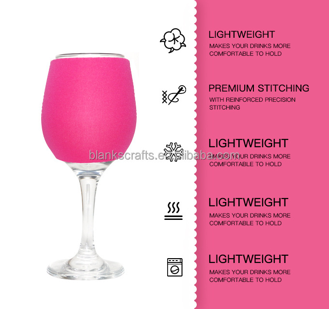 Blank White Sublimation Insulated Wine Glass Sleeves Holders Neoprene Wine Glass Sleeve Cooler