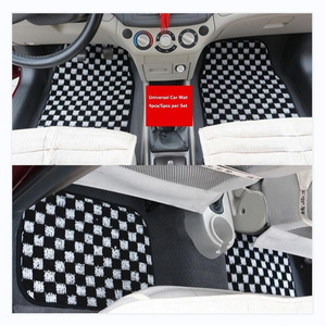 Top quality two colors checker pattern easy wash car floor mat