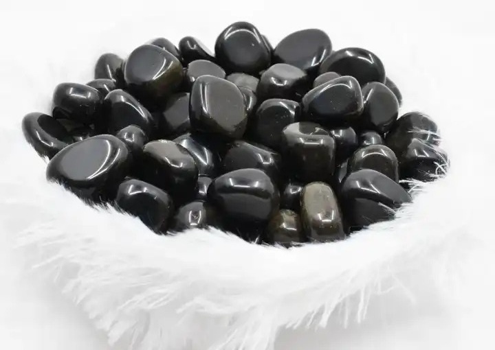 Polished Black shining Obsidian Tumbled gemstone crystal Ethically Sourced Eco-friendly Packaging Crystal Tumbled stone Healing