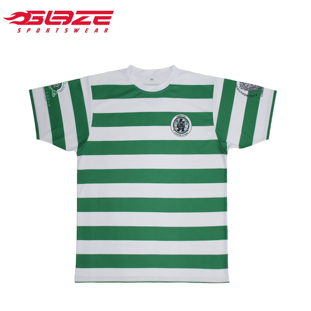 Green and white soccer jersey with custom special logo