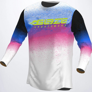 Wholesale Custom Sublimated Racing Pit Crew Shirts Long Sleeve Blank Motocross Jerseys