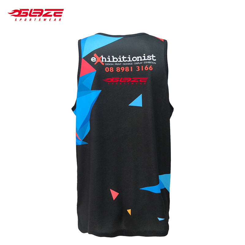 No MOQ Custom Wholesale Sublimated Running Polyester Breathable Men Singlets