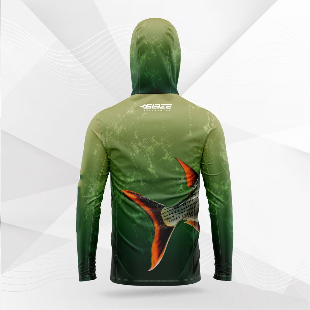 Men's Custom Logo long sleeve fishing outdoor shirt hood with pull up neck gaiter fishing shirt UPF50+ fishing hoodies