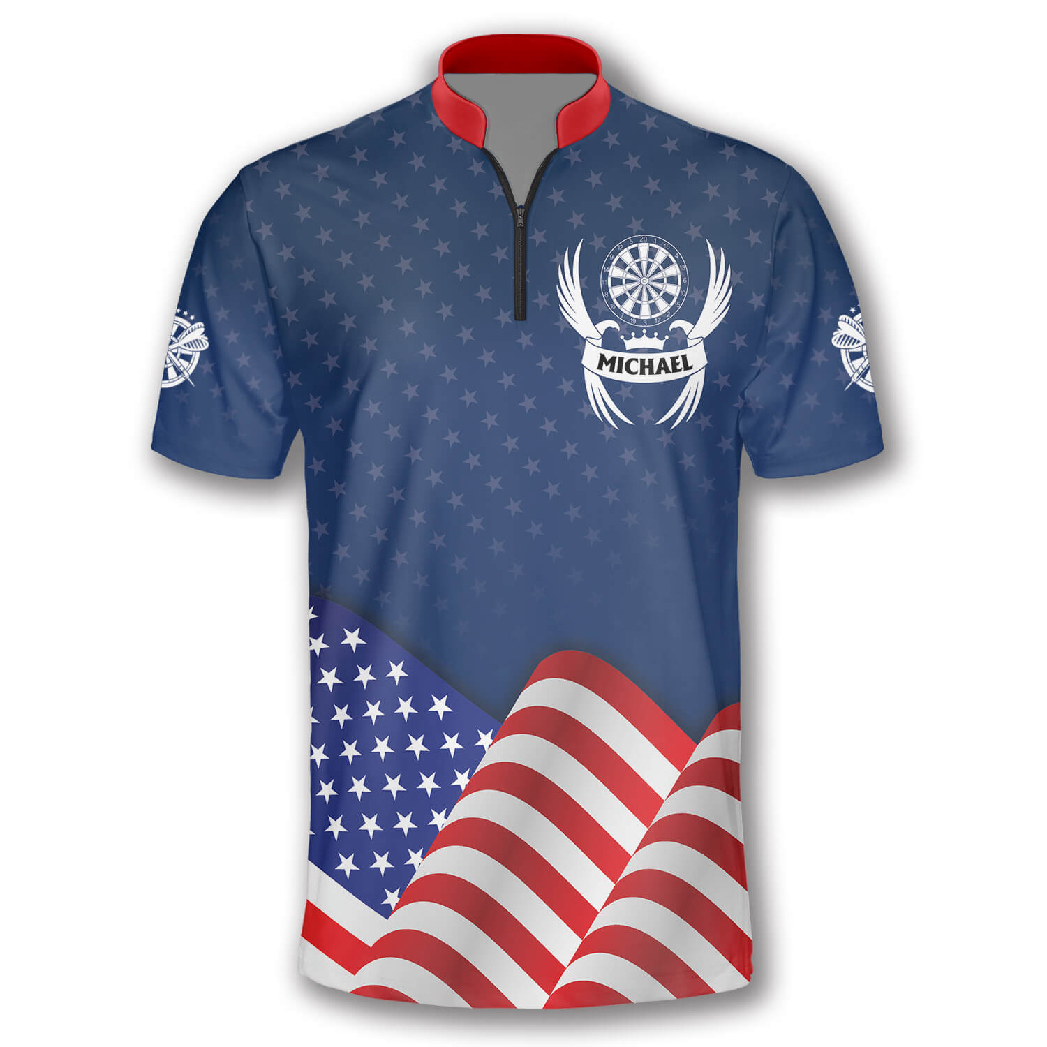 Wholesale Custom Quick Dry Sublimation Darts Club Polo T shirt Design Your Own Fashion Darts Shirt