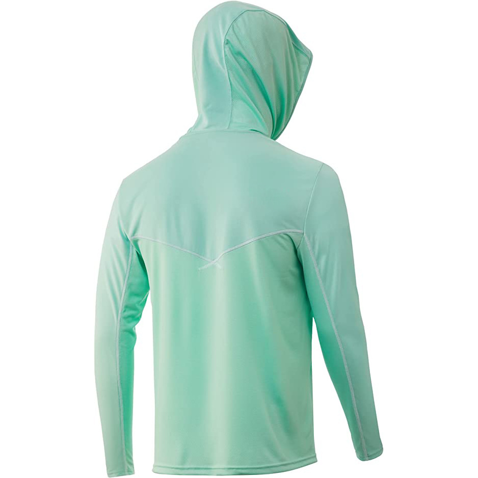 Custom UV Sun Protection UPF 50 Hooded Fishing Hoodie Jersey Performance Wear Quick Dry Polyester Long Sleeve Fishing Shirt