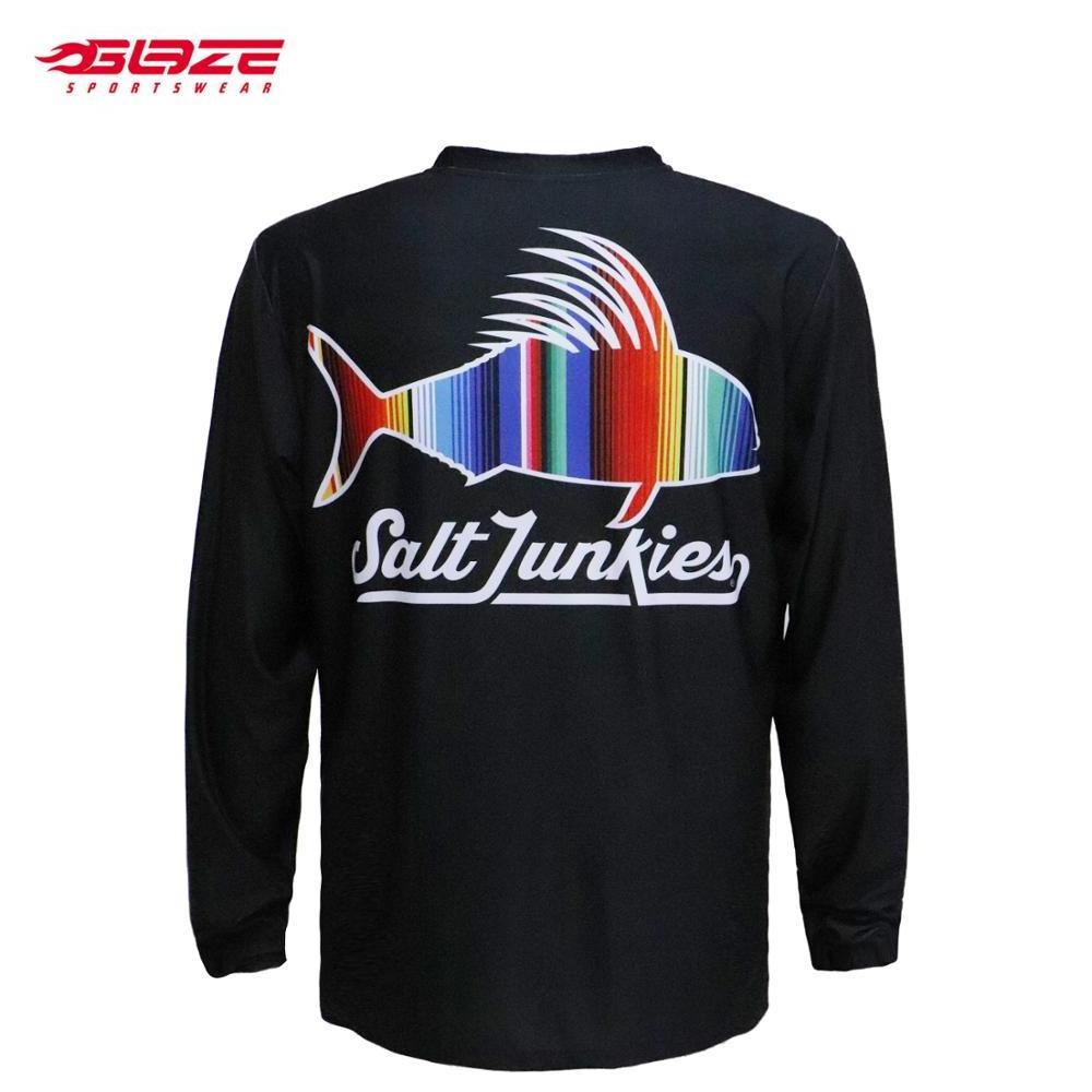 Custom Sublimated Blank Long Sleeve Uv Protection Fishing Jersey Design Your Own Tournament Fishing Jersey