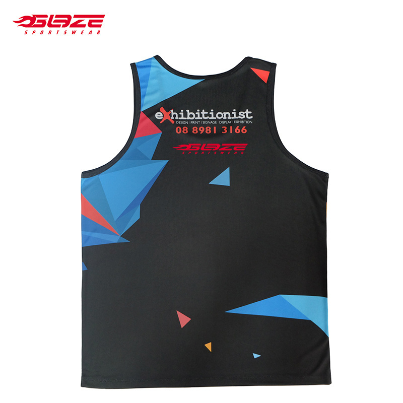 No MOQ Custom Wholesale Sublimated Running Polyester Breathable Men Singlets