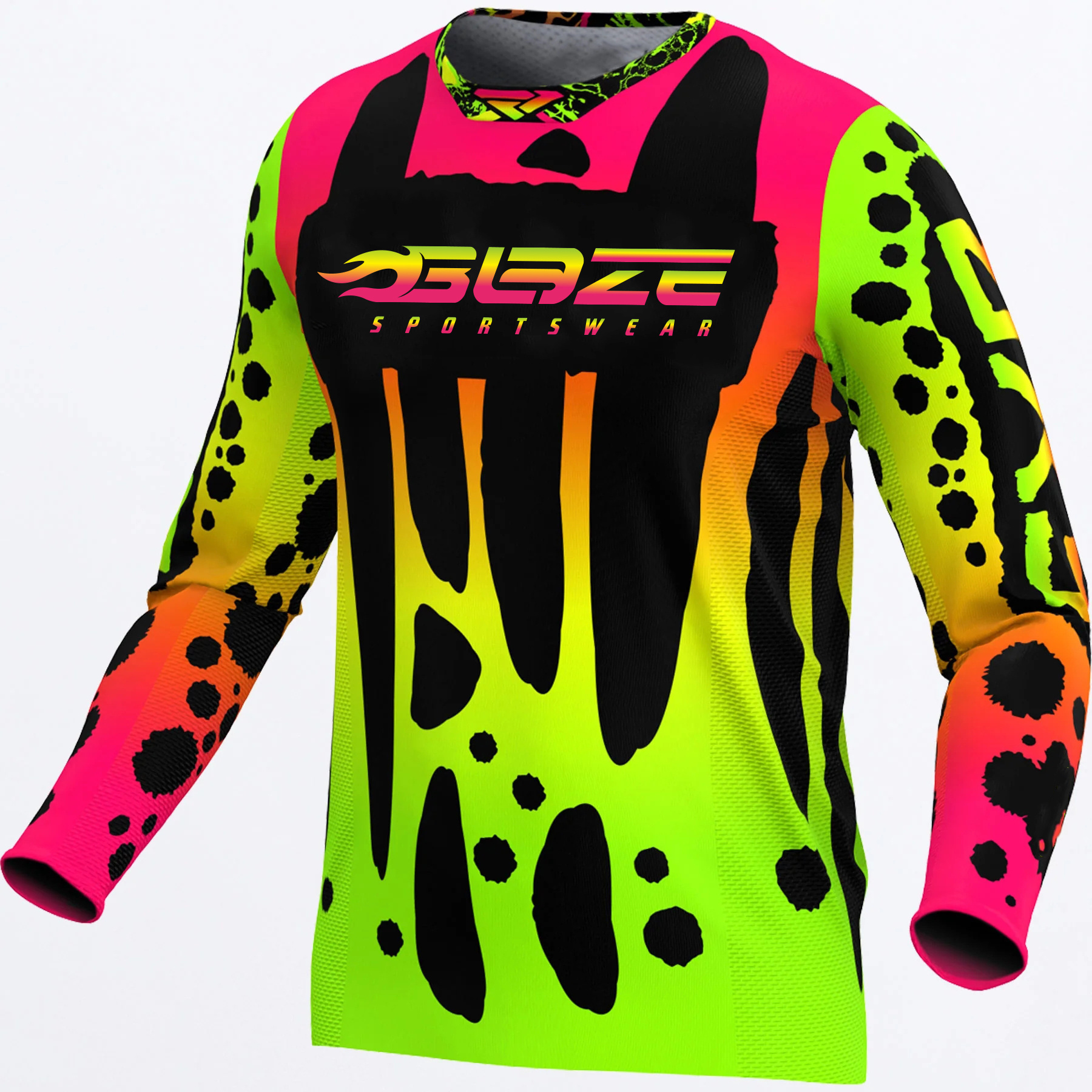 Wholesale Custom Sublimated Racing Pit Crew Shirts Long Sleeve Blank Motocross Jerseys