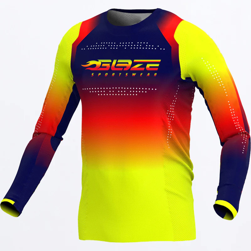 Wholesale Custom Sublimated Racing Pit Crew Shirts Long Sleeve Blank Motocross Jerseys