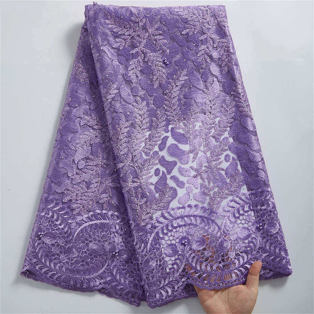 Chinese vintage style High Quality handmade embroidered elegant lace fabric for wedding dress Sewing Material