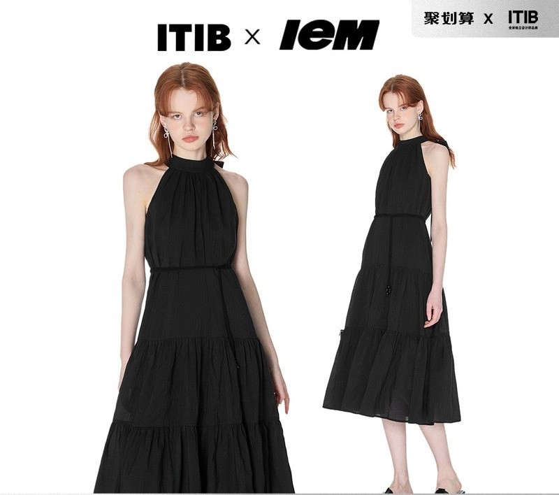 ITIB&IEM  Wholesale Korean Dress  Tie Dress Women's Spring Summer Midi-Length Wholesale Designer Brand Women's Clothing