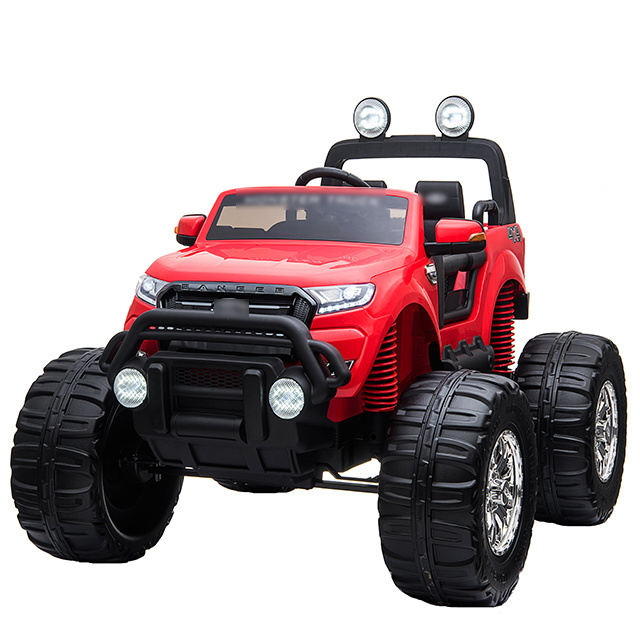 Kids Ride On Off Road Car Monster Truck Grave Digger 24V Battery Powered Massive Wheels Red