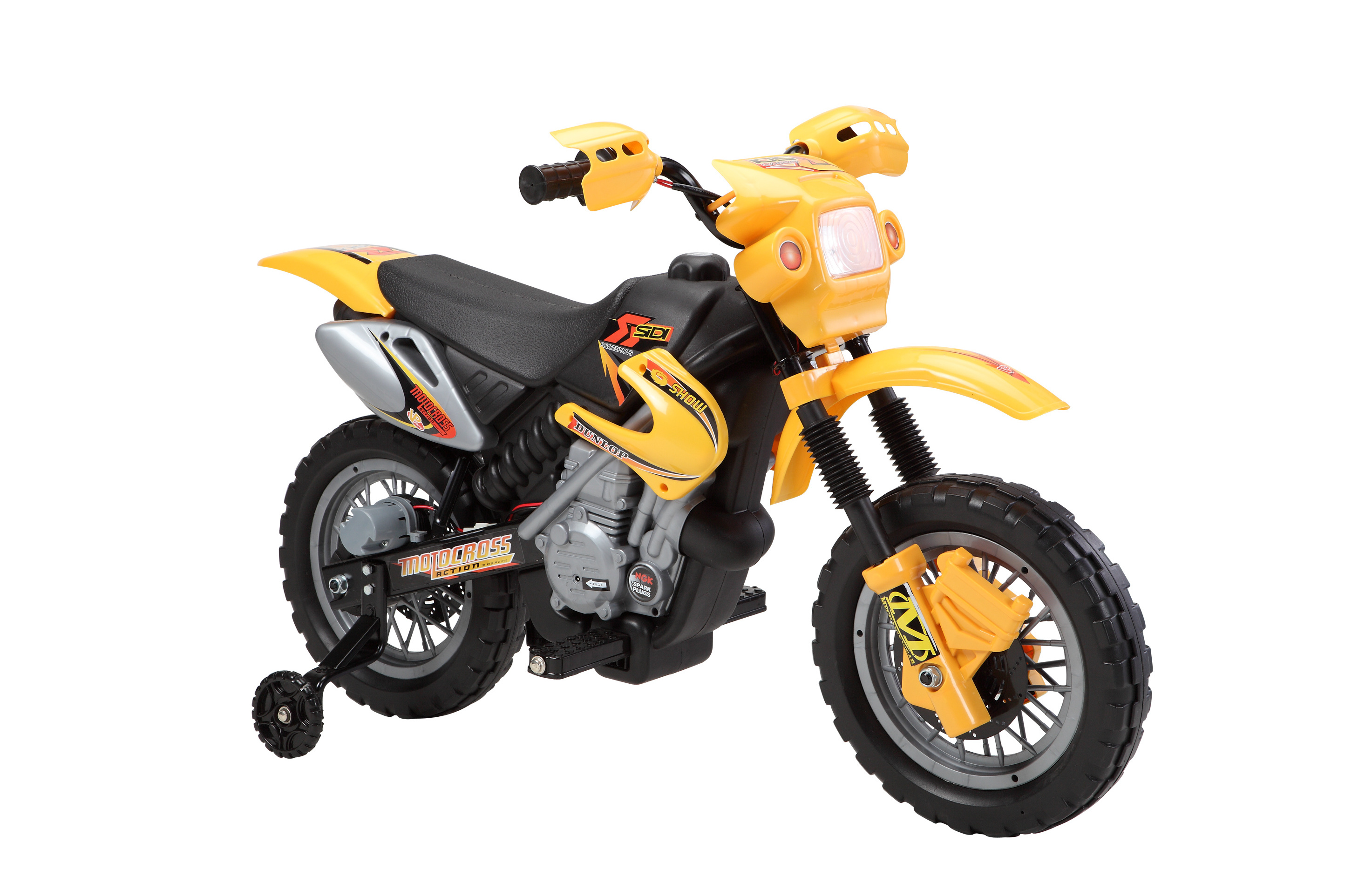 6V Kids Electric Battery Powered Ride-On Motorcycle Dirt Bike with Training Wheels