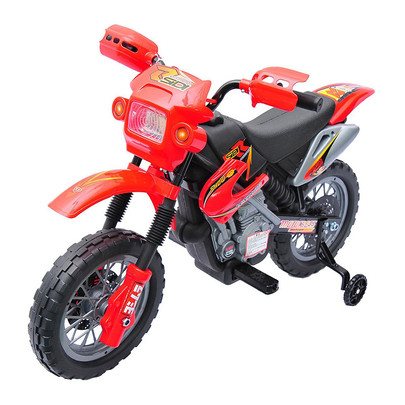 6V Kids Electric Battery Powered Ride-On Motorcycle Dirt Bike with Training Wheels