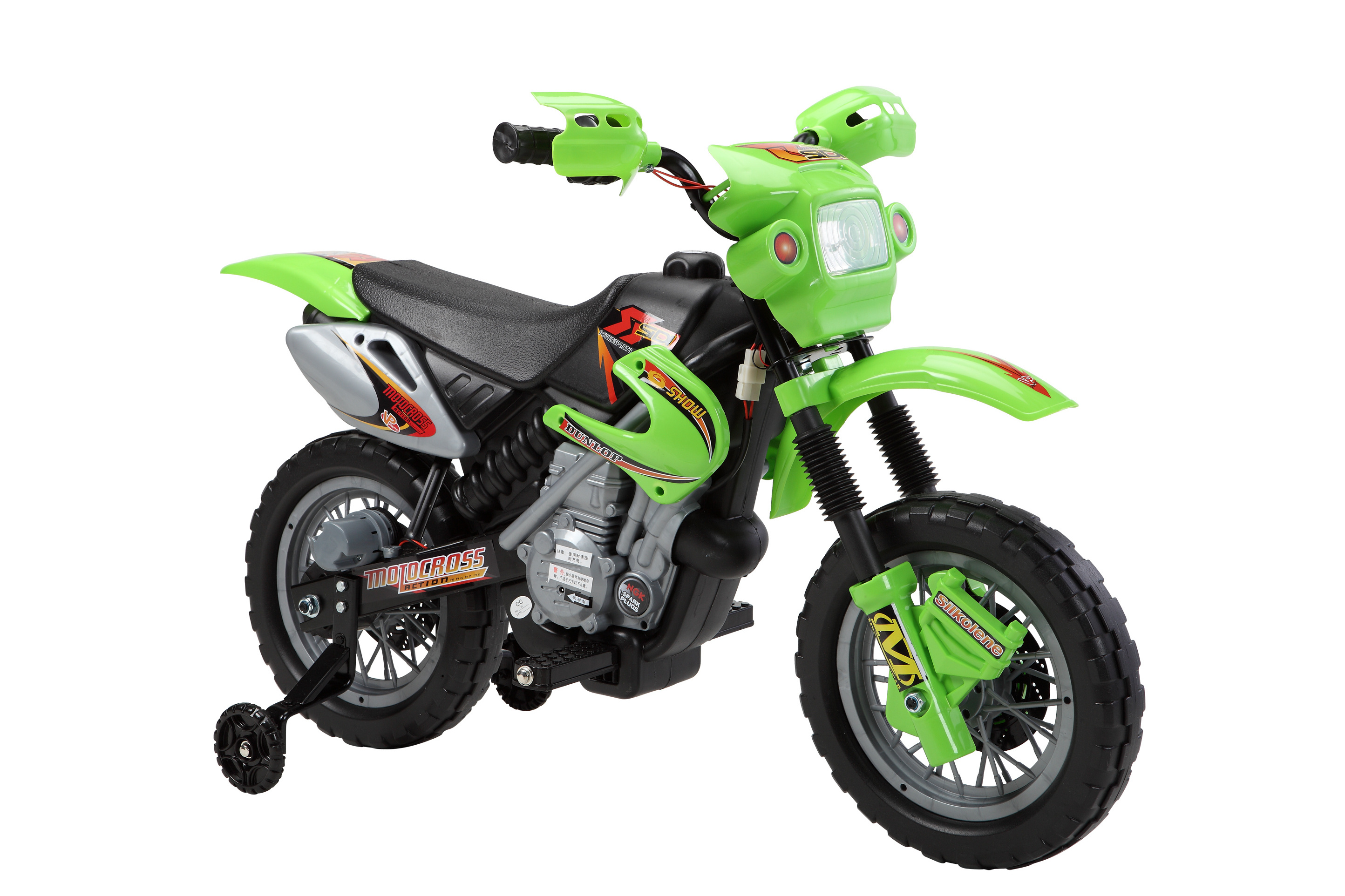 6V Kids Electric Battery Powered Ride-On Motorcycle Dirt Bike with Training Wheels