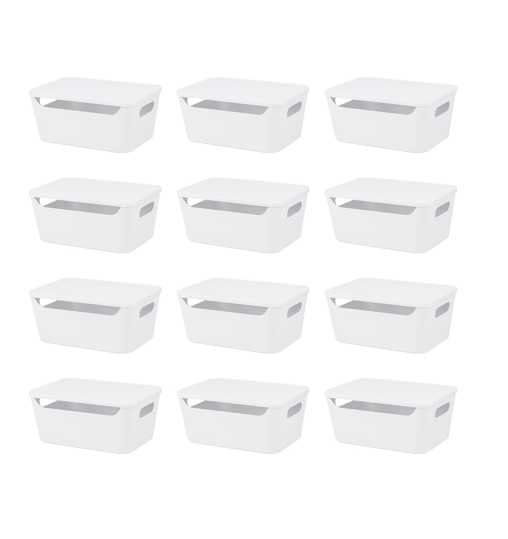 Stackable Closet Organizer Plastic Storage Containers With Lid Multi-Use Organizer Bins for Cabinet Drawer Countertop or Shelves