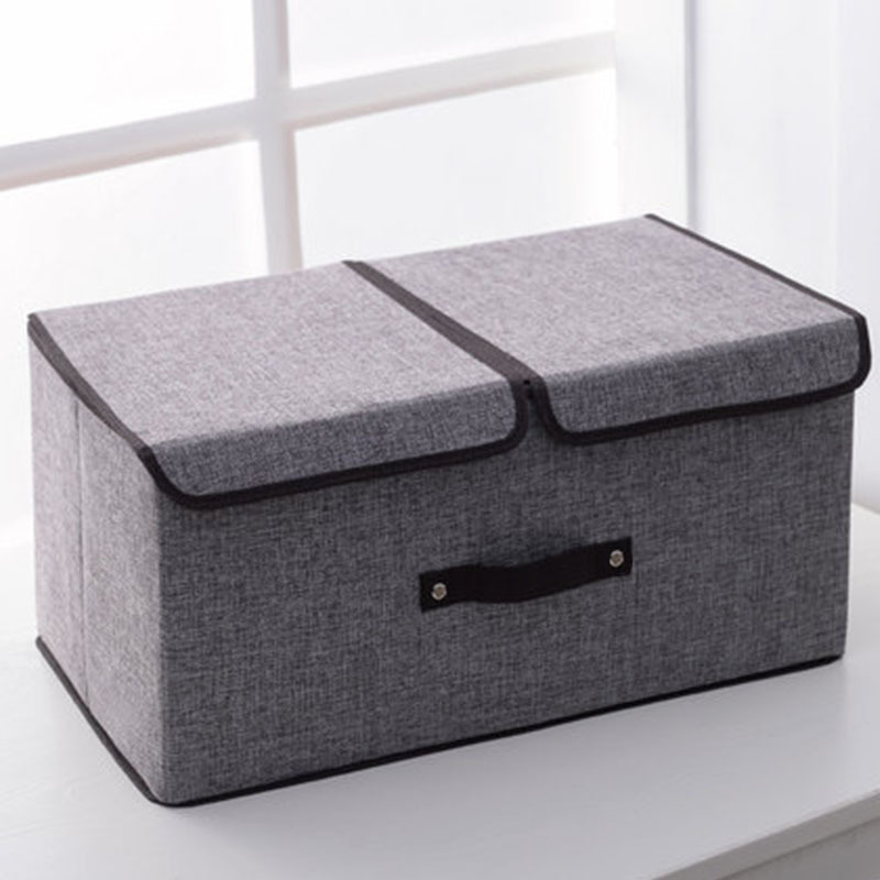 Fabric Storage Bins Cube High Quality Linen Foldable Storage Box Organizer with Lids and Handles