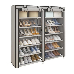 Simple Shoe Rack Portable Standing Shoe Organizer Shoe Organizer with Non-Woven Fabric Cover