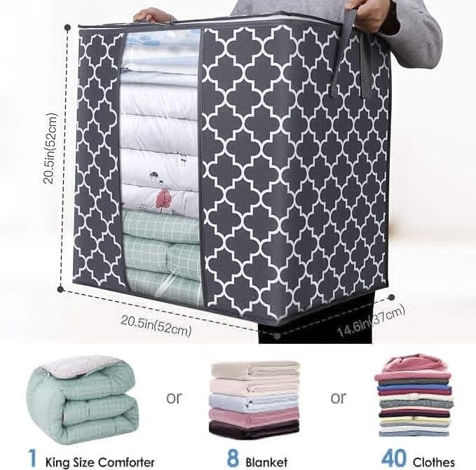 Foldable Blanket Storage Bags Storage Containers for Organizing Bedroom  Organization and Storage with Lids and Handle