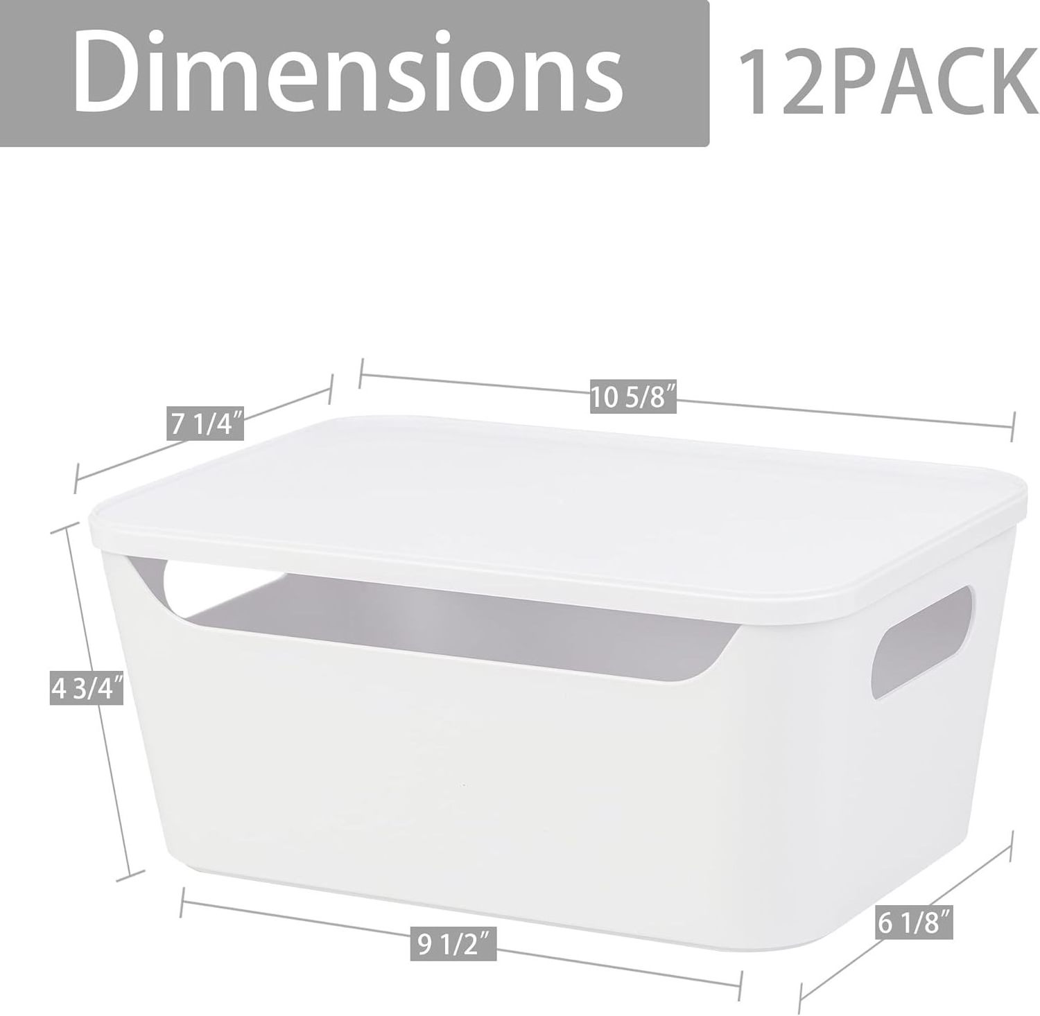 Stackable Closet Organizer Plastic Storage Containers With Lid Multi-Use Organizer Bins for Cabinet Drawer Countertop or Shelves