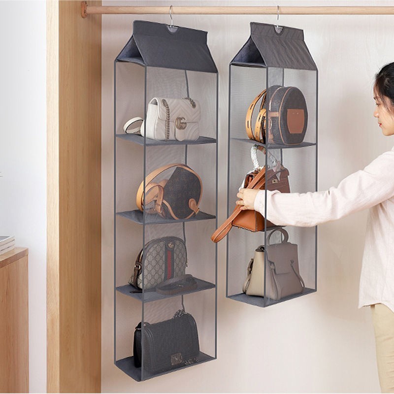 Bag Storage Hanging Bag Wardrobe Wall-mounted Fabric Dust-proof Storage Storage Rack