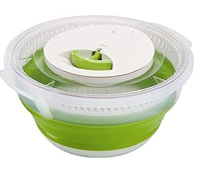 Collapsible Large Salad Spinner Colander Vegetable Salad Spinner for Home Kitchen Vegetable Dryer Chopper