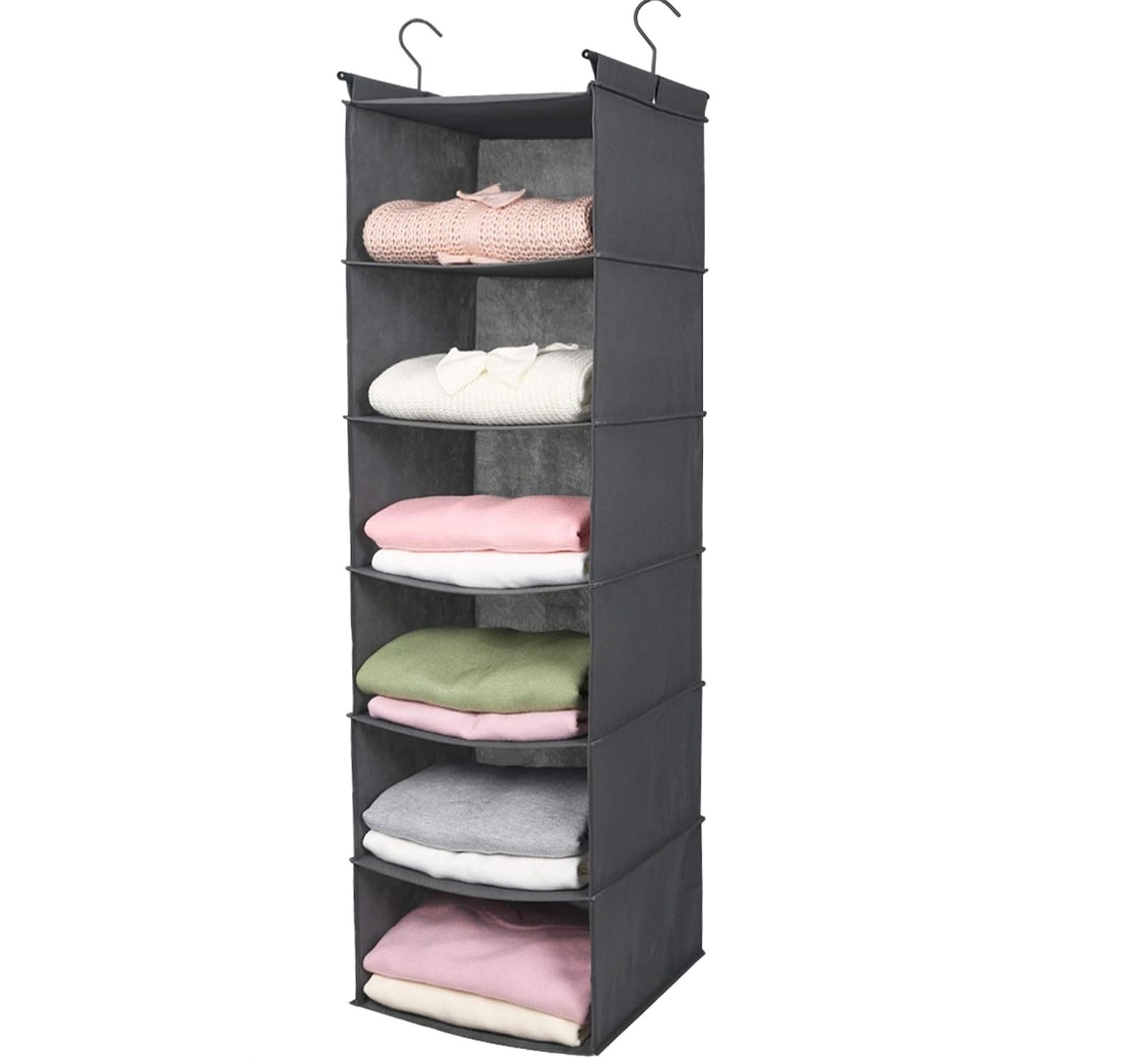 6 Tier Shelf Hanging Closet Organizer Closet Hanging Shelf with 2 Hook Closet Organizer