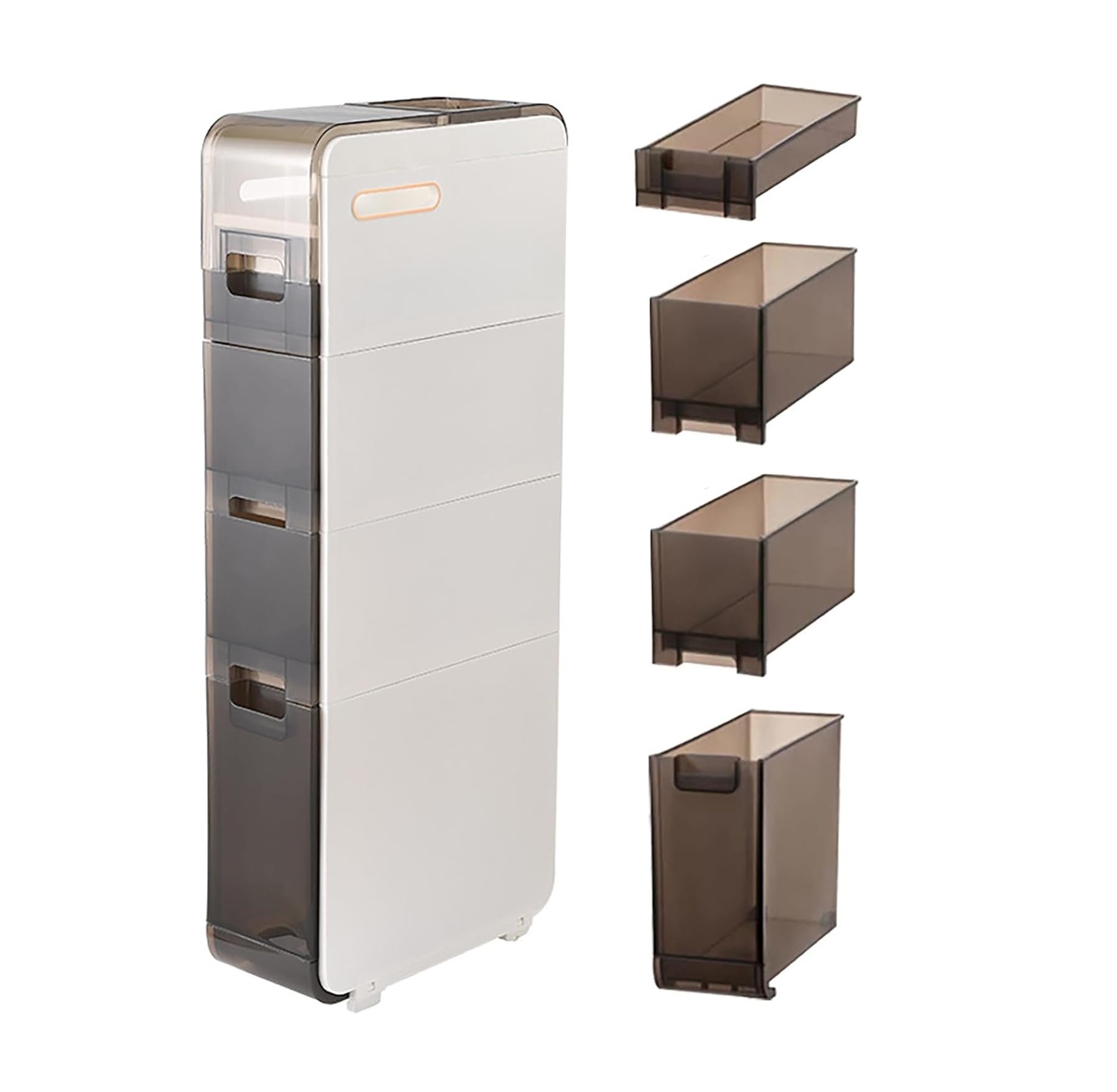 Plastic Narrow Storage Cabinet Narrow Slim Storage Cabinet with Drawers Standing Toilet Paper Holder with Wheels