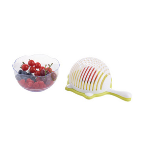 Easy best fast non-slip large capacity fruit vegetable chopper easy salad maker cutter bowl with lid