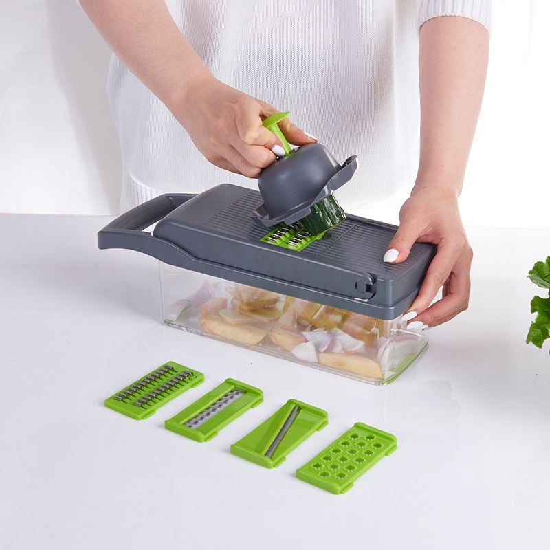 12 In 1 Kitchen Multifunction Hand Operated Mandoline Vegetable Slicer Potato grater Manual Vegetable Cutter Chopper