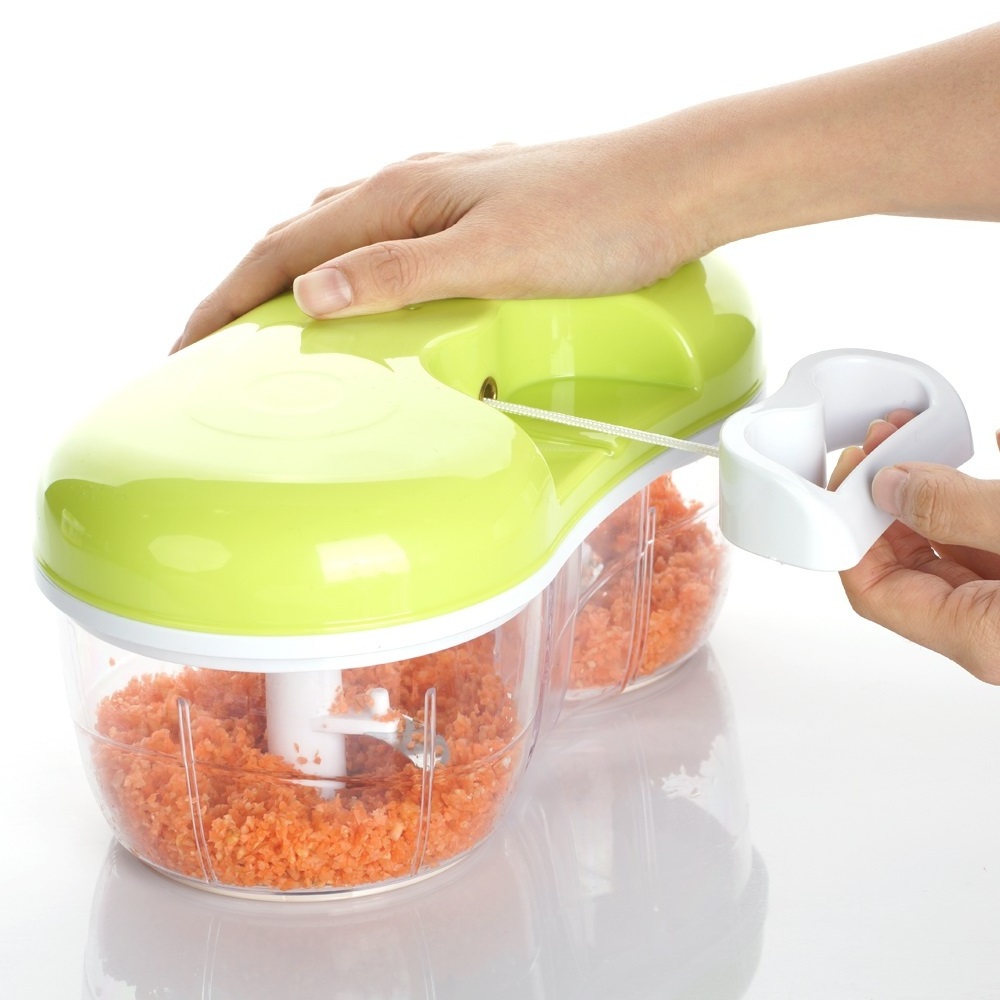 2 in 1 Vegetable Chopper Manual  Food Pull Chopper  Pull Vegetable Speedy Onion Chopper