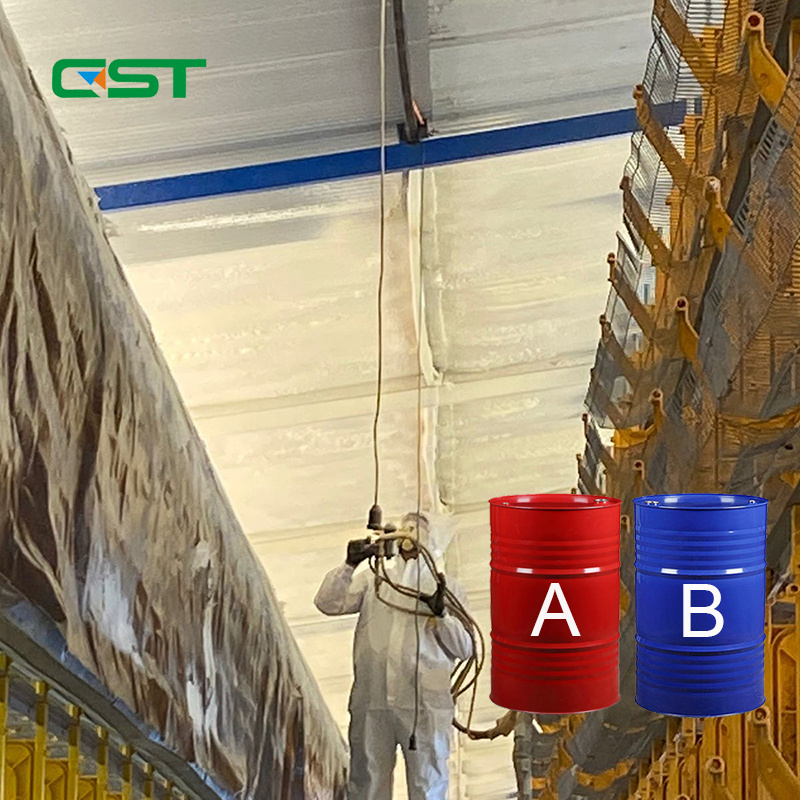 Spray foam insulation polyurethane closed cell pu foam component chemicals a and b raw material