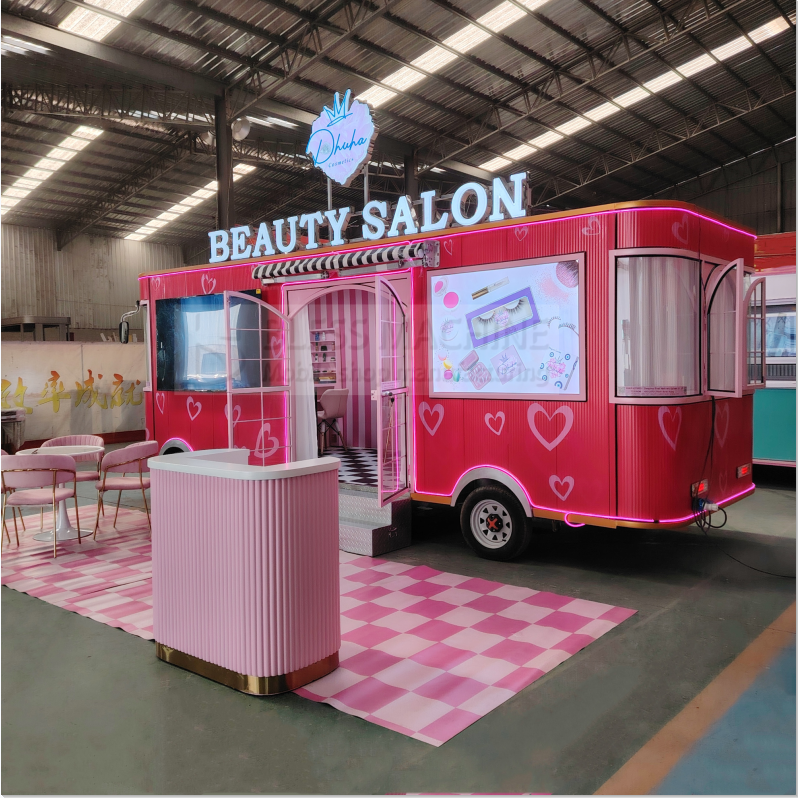 2023 global hot selling new arrival beauty makeup manicure eye-brow shaping massage SPA electric mobile salon truck trailer cart