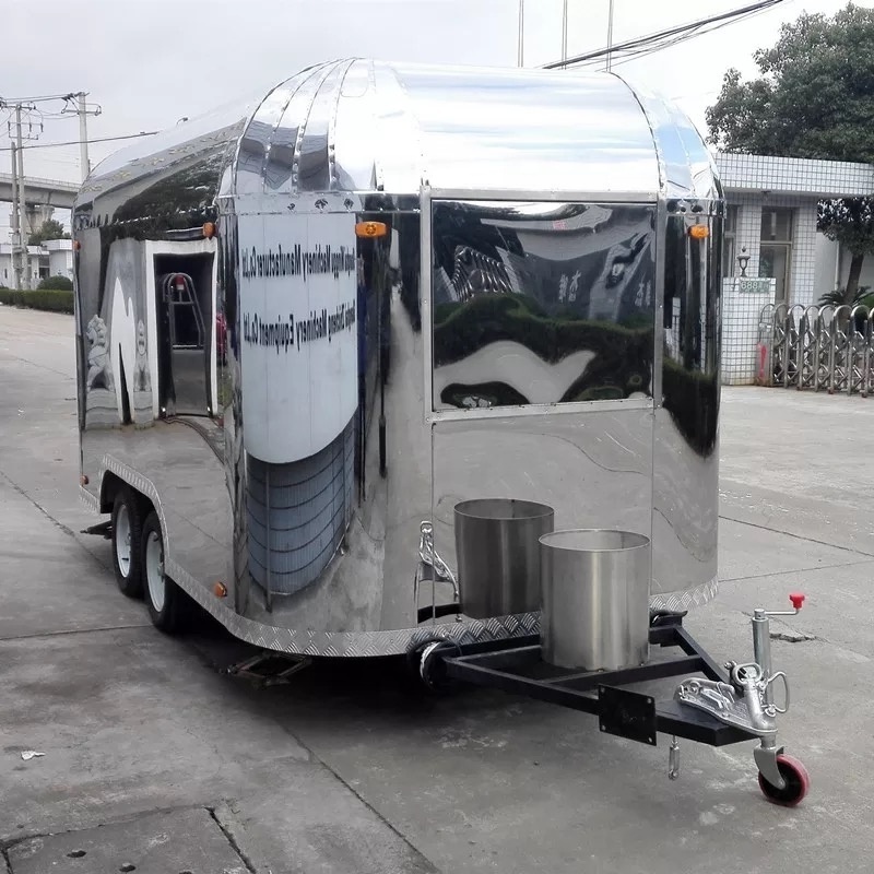 Stainless Steel Food Van Food truck Catering Trailer Airstream Food Truck Fully Equipped Kitchen