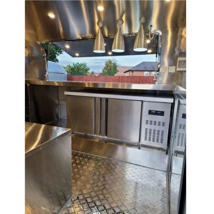 Airstream Beach Drink Bar Street Catering Trailer Carritos De Comida Food Track Mobile Food Truck with Full Kitchen