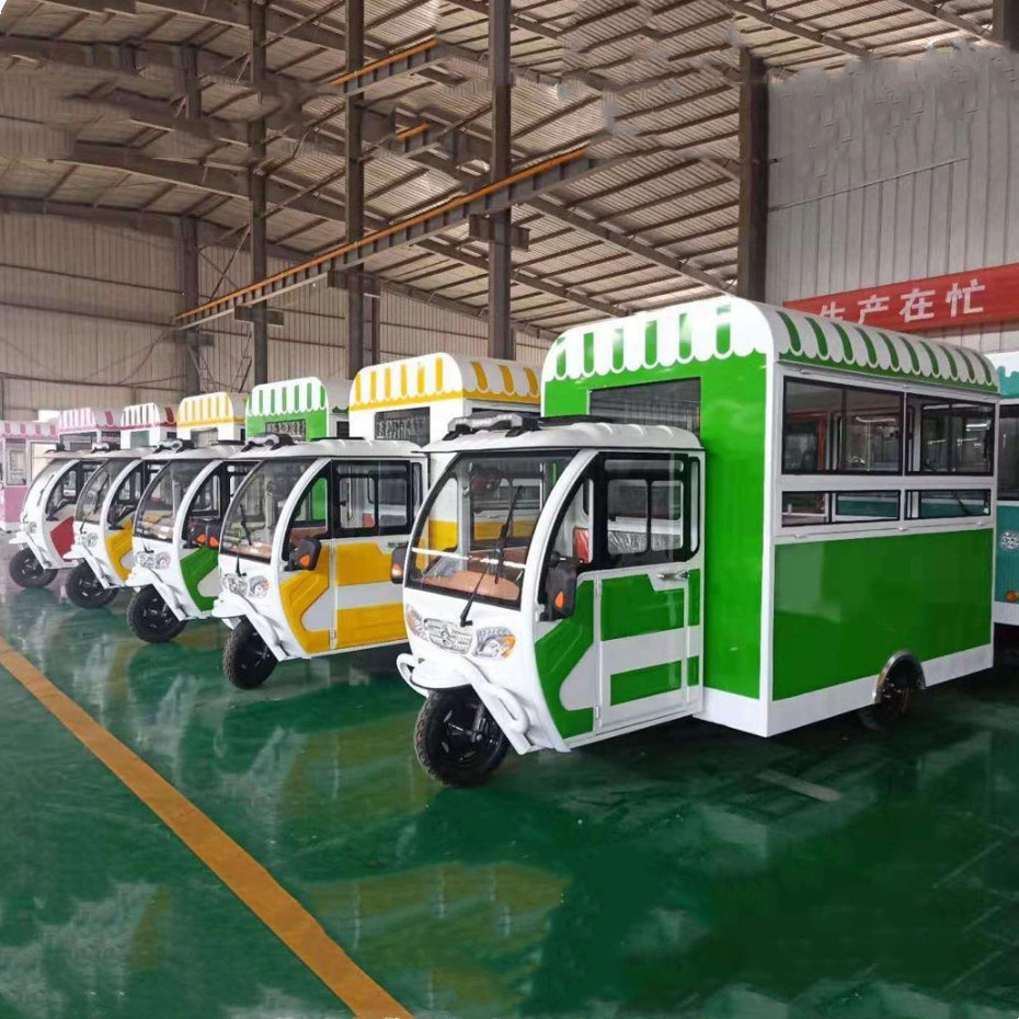 2023 hot selling factory outlet multipurpose mobile electric  fast food snack beverage drinks tricycle pedicab three-wheeler