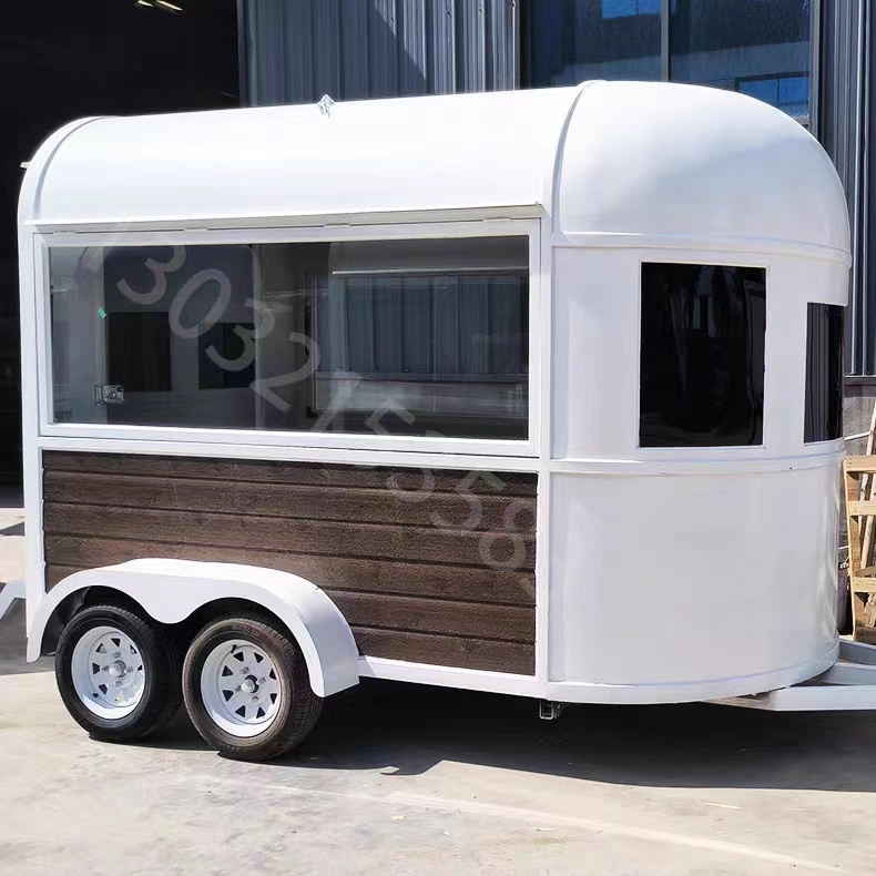 2023 hot factory direct selling snack fast food drink ice cream coffee milk tea catering bar mobile stainless steel trailer