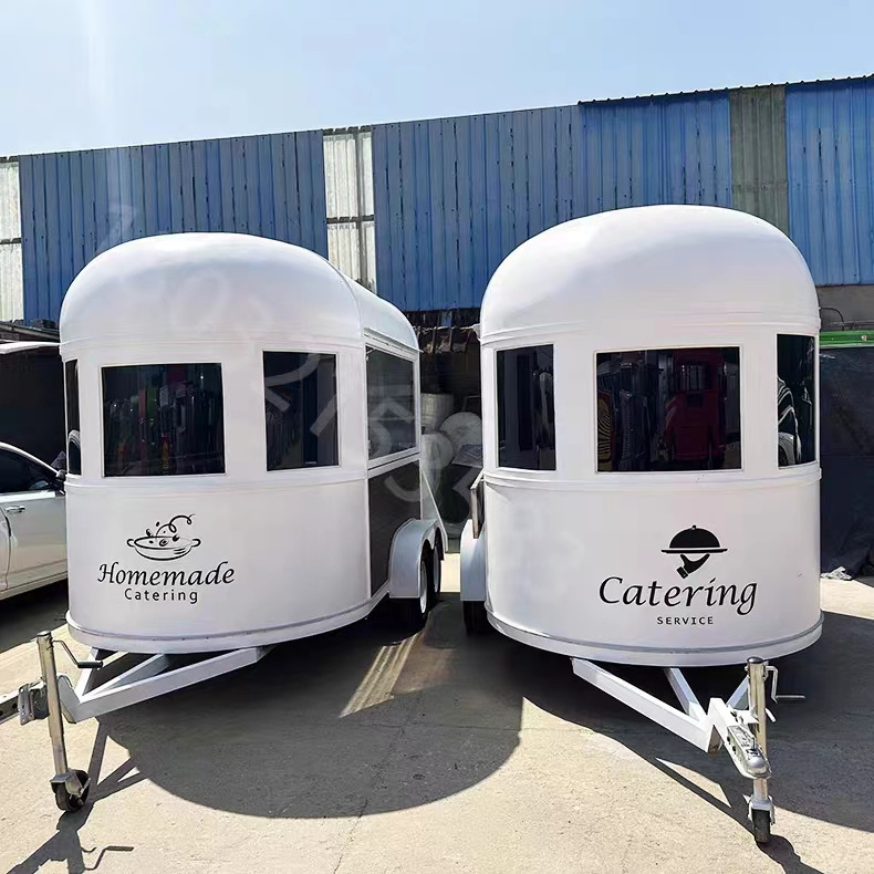 2023 hot factory direct selling snack fast food drink ice cream coffee milk tea catering bar mobile stainless steel trailer