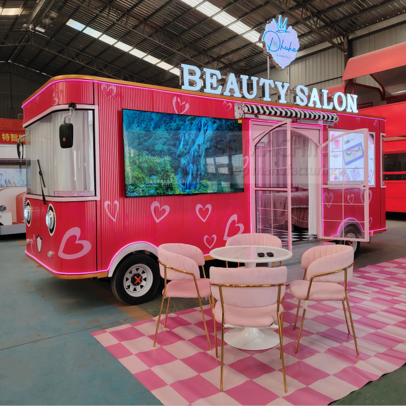 2023 global hot selling new arrival beauty makeup manicure eye-brow shaping massage SPA electric mobile salon truck trailer cart