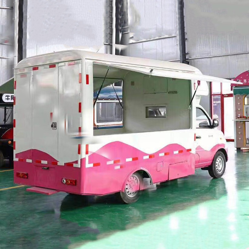 New Style Small Hot Dog Pizza Food Cart Snacks Coffee Van Mobile Kitchen Food Kiosk Ice Cream Truck For Sale