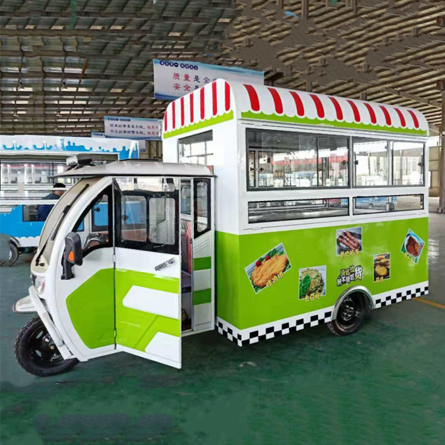 2023 hot selling factory outlet multipurpose mobile electric  fast food snack beverage drinks tricycle pedicab three-wheeler