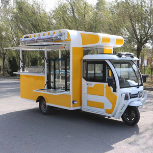 2023 hot selling factory outlet electric mobile hamburger fried chicken steak brochette food drinks tricycle  truck pedicab