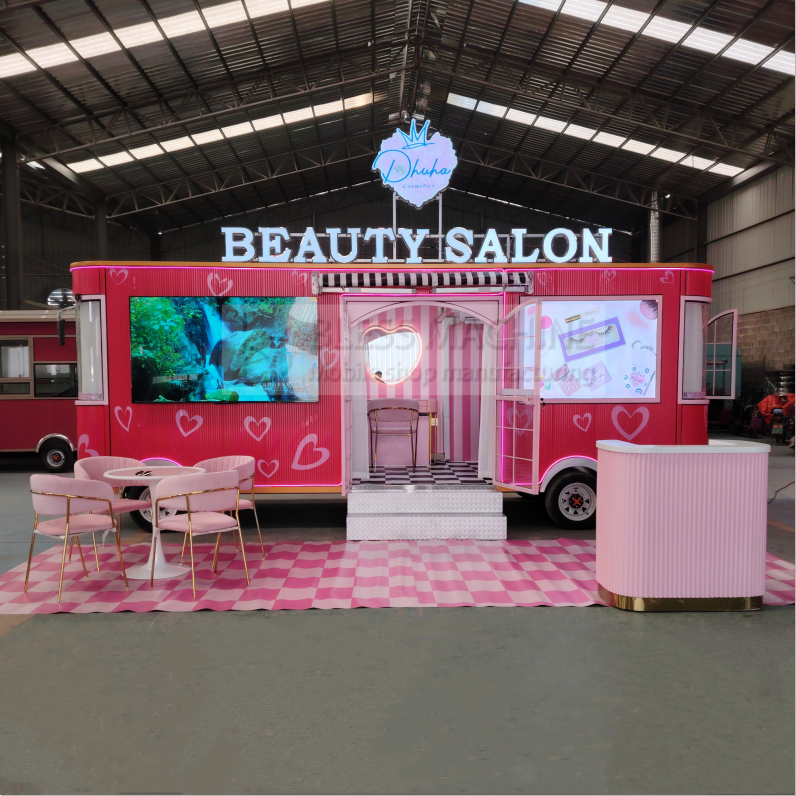 2023 global hot selling new arrival beauty makeup manicure eye-brow shaping massage SPA electric mobile salon truck trailer cart