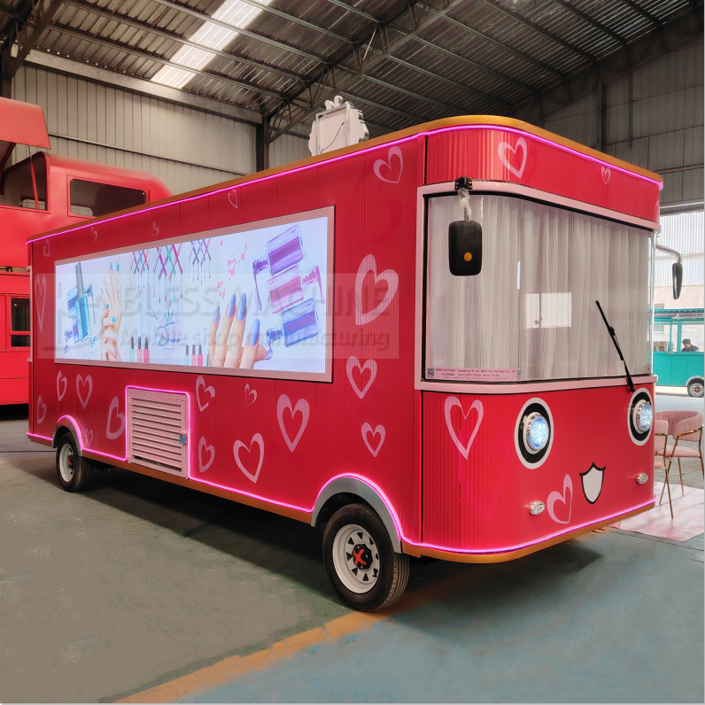 2023 global hot selling new arrival beauty makeup manicure eye-brow shaping massage SPA electric mobile salon truck trailer cart