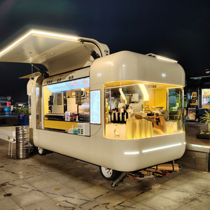 2024 New Type Street Selling Coffee Van Catering Cart Burgers Fries Ice Cream Bus Truck Mobile Food Trailer With Full Kitchen